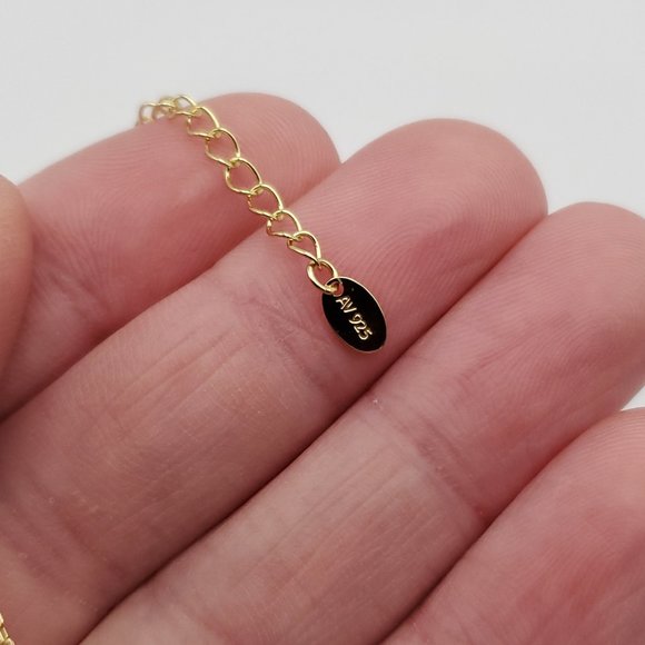 18 Inch Gold Plated 925 Sterling Silver Religious Tiny Cross CZ Necklace - Picture 4 of 6